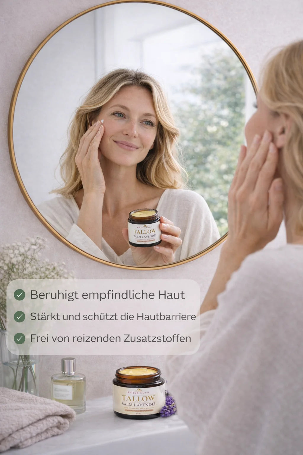 Swiss Eden Tallow Lavendel für empfindliche Haut und die tägliche natürliche Hautpflege
